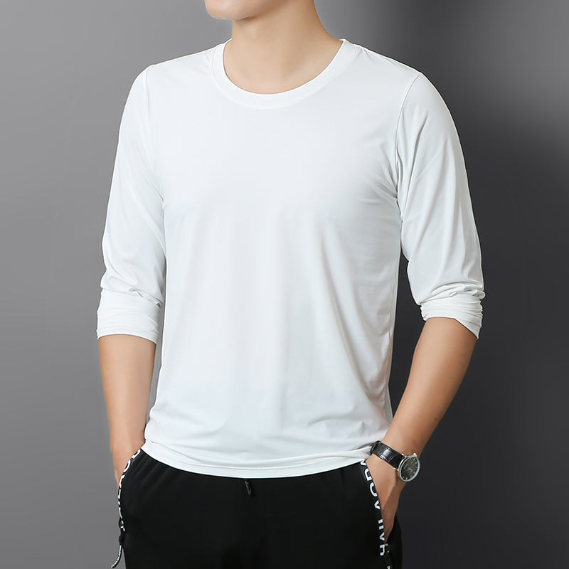 Mens Summer Long Sleeve Ice Silk T-Shirt