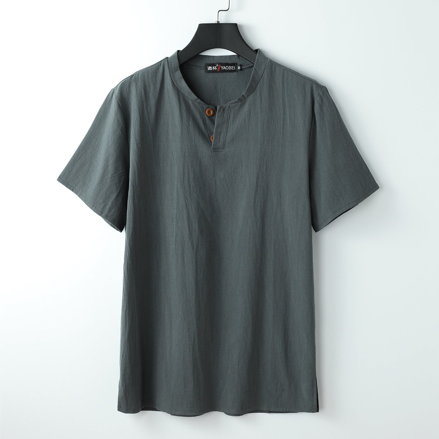 Plus Size Cotton Linen Short Sleeve T-Shirt