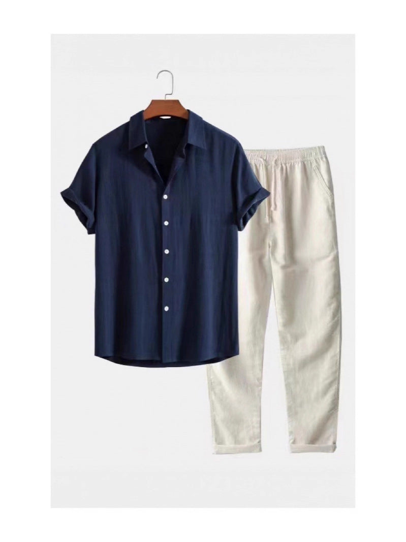 Men's Slim Fit Printing Short Sleeve Shirt