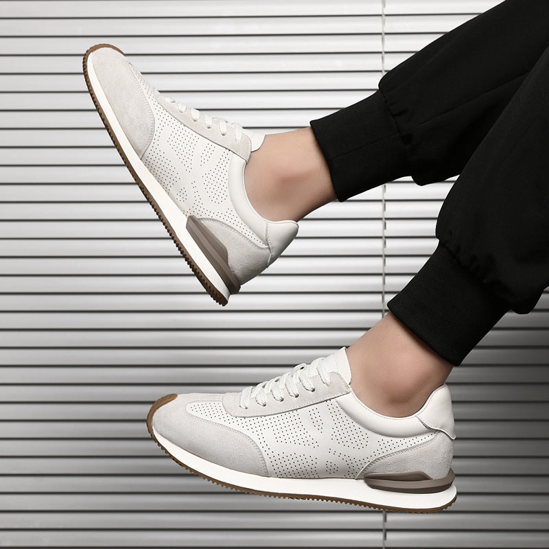 First layer cowhide white shoes