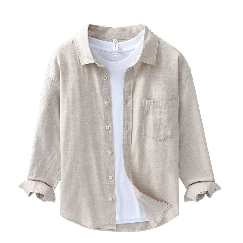 Mens Linen Long Sleeve Shirt