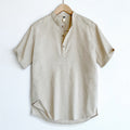 Mens Linen Blend Short Sleeve Polo Shirt