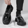 Men's Height Increasing Leather Loafers Patent Leather Casual Shoes