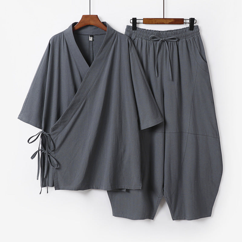 Cotton Linen Tang Suit
