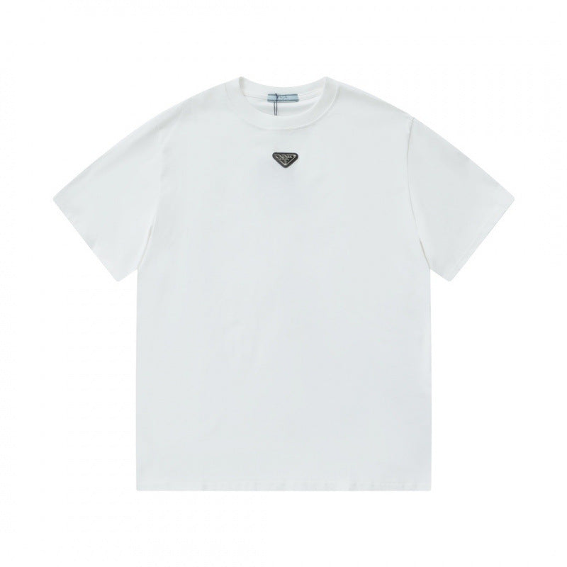Mens Cotton T-Shirt with Metal Logo