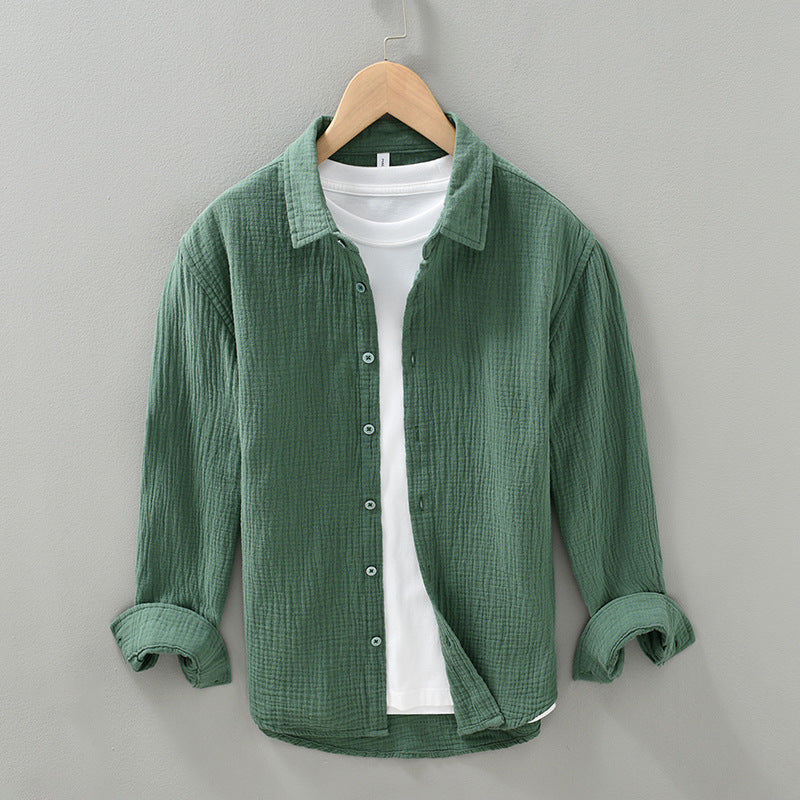 Men's Casual Cotton Long Sleeve Shirt