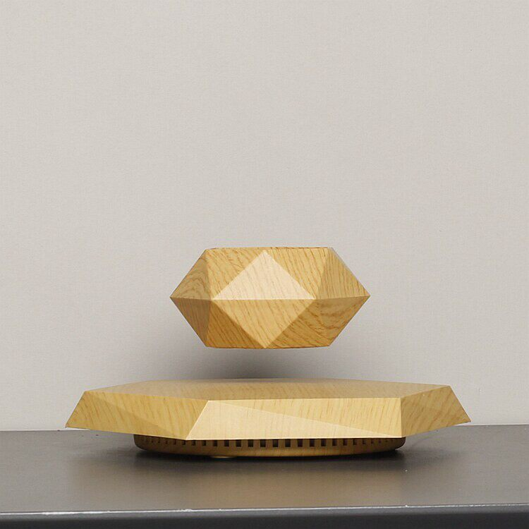 Magnetic Levitation Planter with Wood Carving, Trendy Living Room Decor