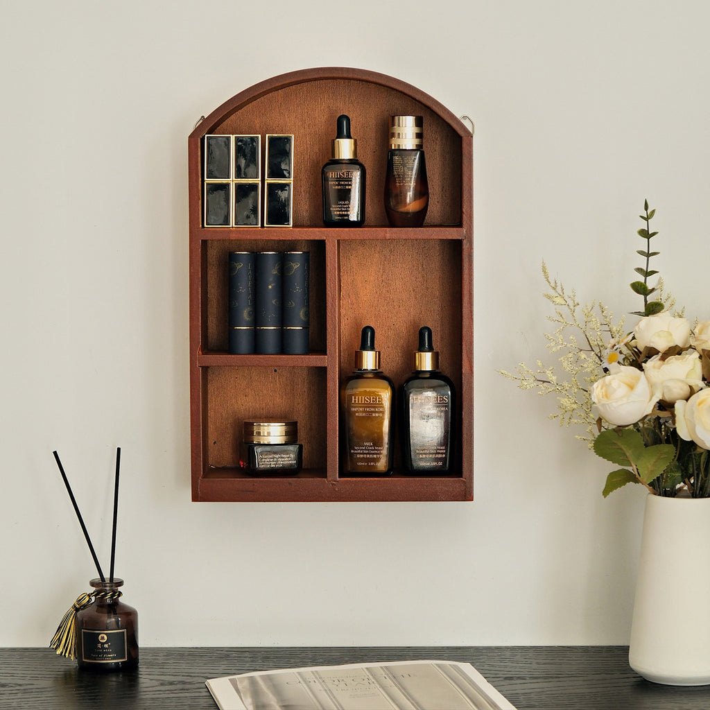 Solid Wood Desktop Storage Organizer with Drawer