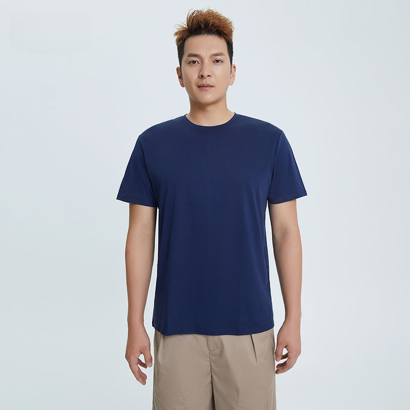 Round Neck Pure Cotton T-shirt Men's Top Base Shirt