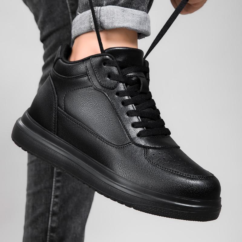 Knit breathable invisible height-increasing athletic shoes, wide-width casual shoes