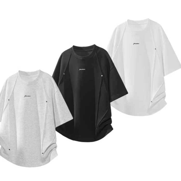 Men's 3D Pleated Short Sleeve T-Shirt