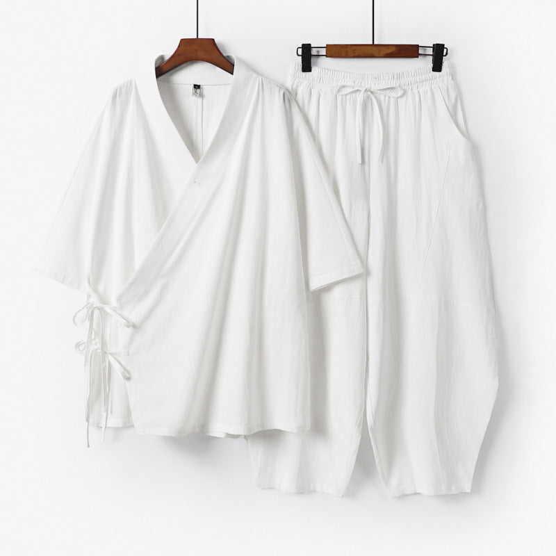 Cotton Linen Tang Suit