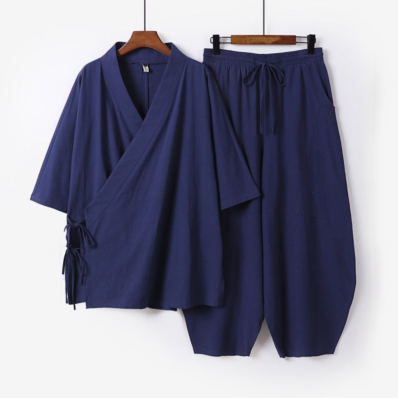 Cotton Linen Tang Suit