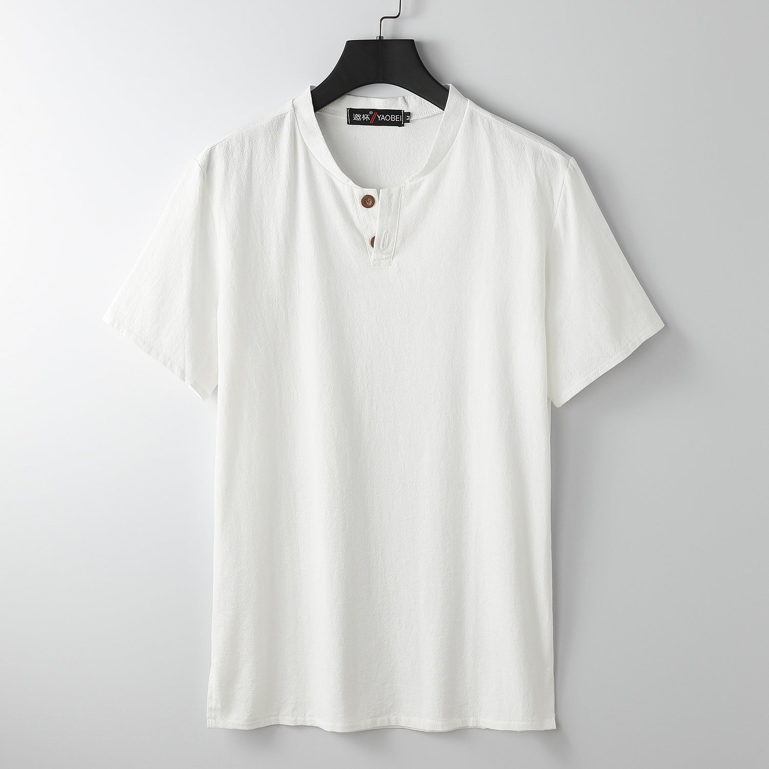 Plus Size Cotton Linen Short Sleeve T-Shirt