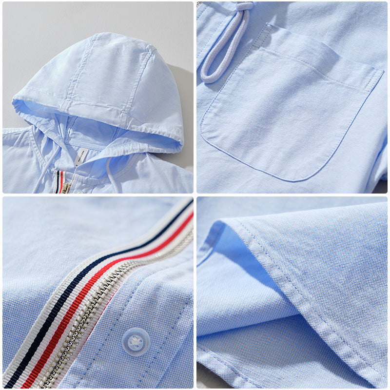Mens Hooded Cotton Shirt